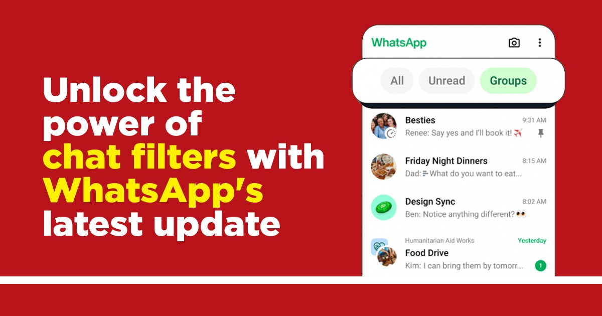 Whatsapp chat filters update whatsapp chat filter update